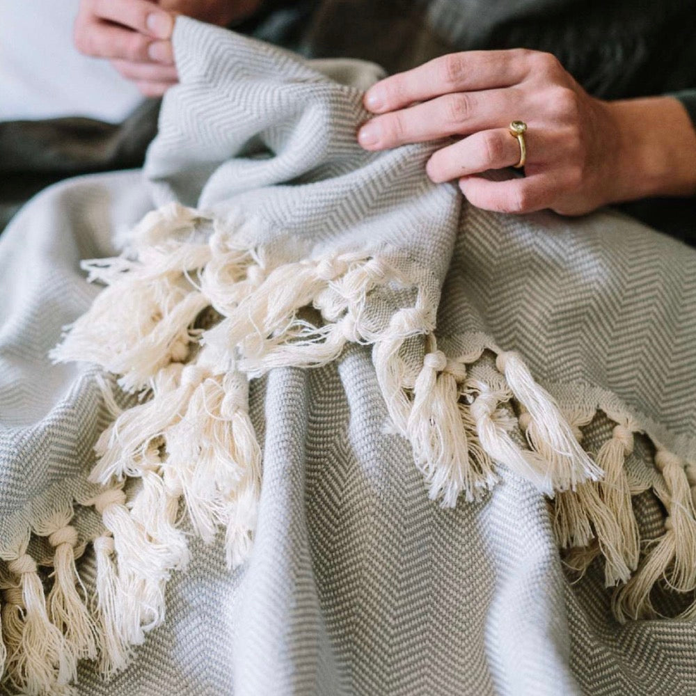 Herringbone Turkish Blankets The Cotton Company