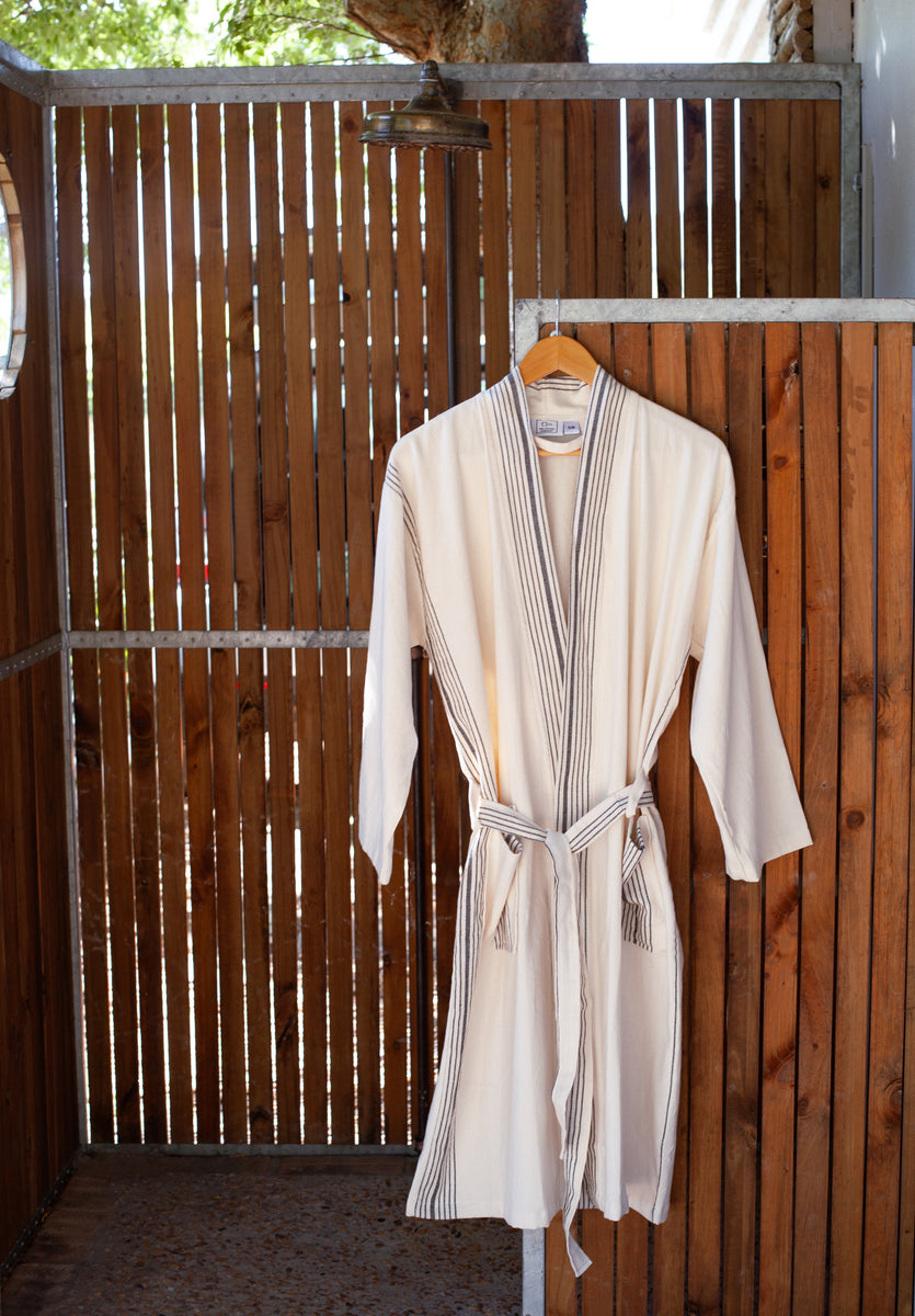 Alem Robe  Luxury Cotton/Linen Handwoven Turkish Robe in Neutral