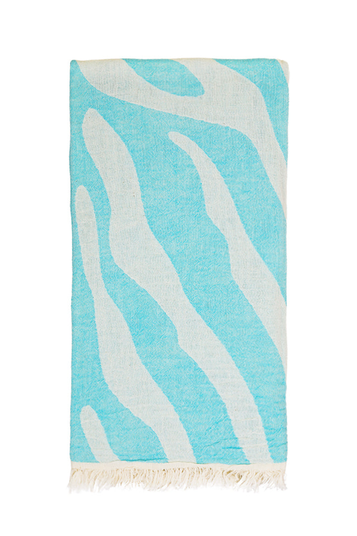 Zebra Aqua Blue Turkish Towel – The Cotton Company