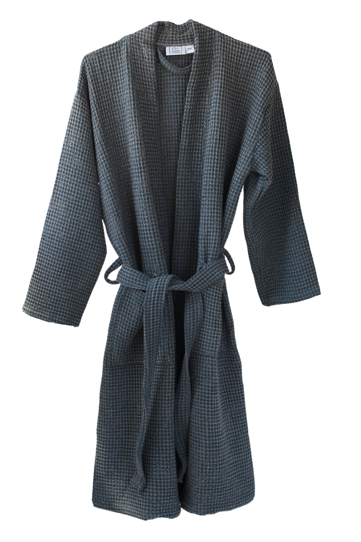 Toggle For Robe Waffle Weave Slate Robe – The Cotton Company